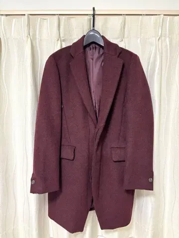 BLUE TORNADO 버건디 체스터 코트