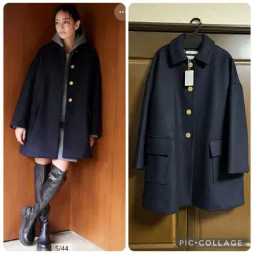 새상품 카듀네 cadune 스텐칼라 멜톤 코트