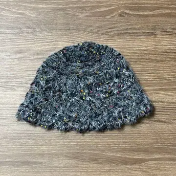 그레이 니트 모자 컬러풀 네프 샤기 크러셔 모자