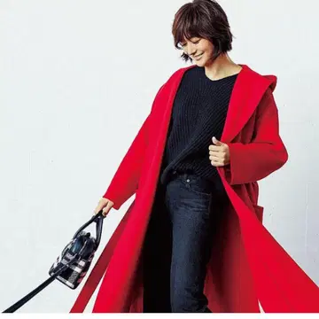 미라 오웬 벨트 후드 가운 코트