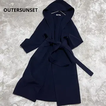 아우터 선셋 울 더블 페이스 랩 코트 후디드 코트