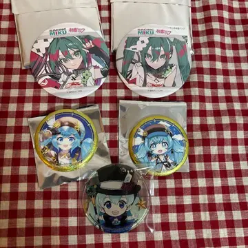 하츠네 미쿠 레이싱 2025 매지컬 미라이 캔뱃지 4개 키링 세트