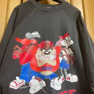 초레어 USA제 90s 라메 믹스 루니툰즈 T 크롭 기장