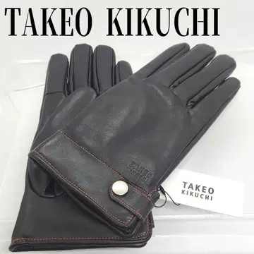 택 포함 터치 패널 가능 양가죽 장갑 블랙 TAKEO KIKUCHI
