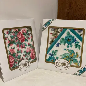 [ 새상품급 ] FEILER 플라워 무늬 손수건 2장 세트