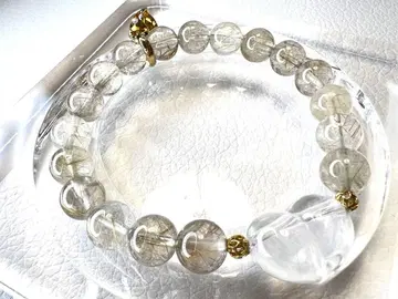 고품질 골드 루틸 수정 하트 팔찌