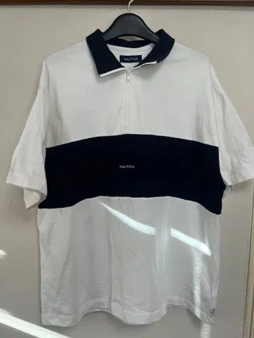 NAUTICA 피케 셔츠 M 사이즈 화이트/네이비
