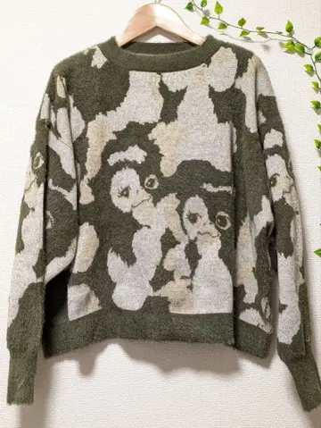 graniph 그라니프 그렘린 기즈모 니트 올리브 카키 긴팔