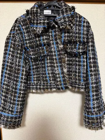 moussy 트위드 체크 블루종