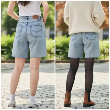 스파이럴걸 원워시 데님 하프 팬츠 숏 여성용 S