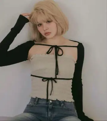 andmary Andmary Mei shirring tops beige