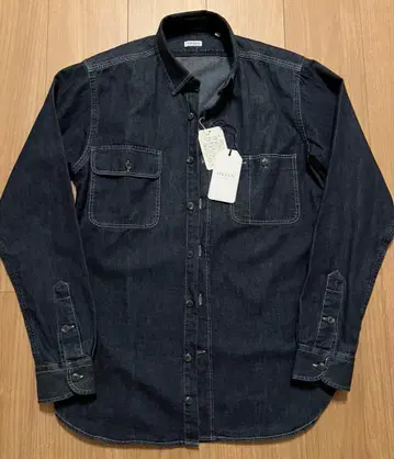 새상품 미사용 ORIAN 오리안 데님 셔츠 38 긴팔 인디고