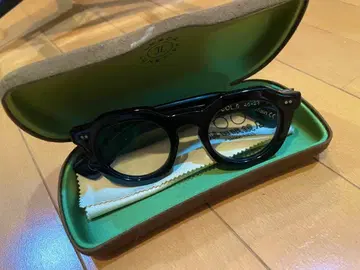 Lesca 블랙 라운드 프레임 안경 케이스 포함