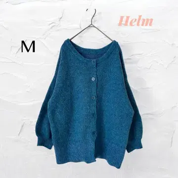 니트 가디건 겉옷 부드러운 릴랙스 (M) 블루