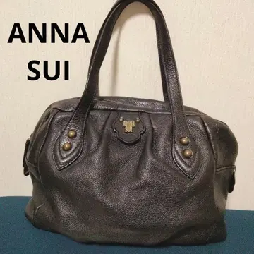 [새상품급] ANNA SUI 안나수이 가죽 내부 올 패턴 핸드백 블랙