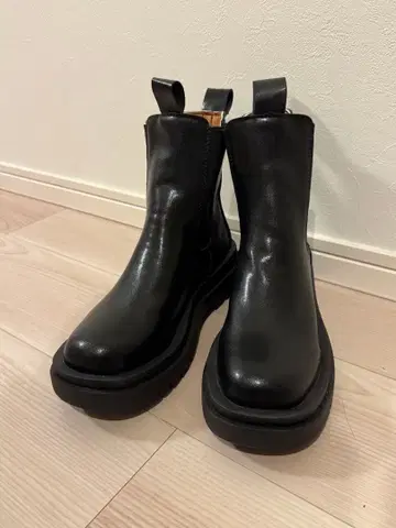 블랙 사이드 고어 부츠 통굽 25cm