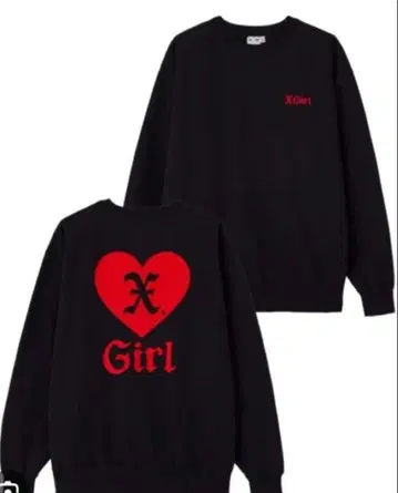 x-girl HEART CREW NECK SWEAT TOP M 사이즈