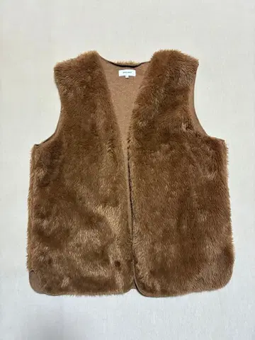 MONO-MART 퍼 베스트 F 사이즈 브라운