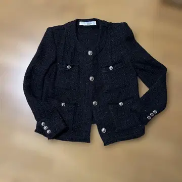 IRO 블랙 노카라 자켓 40