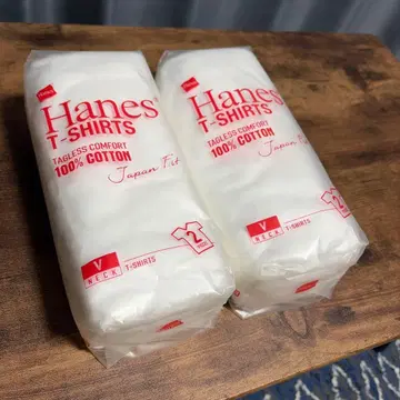 Hanes Japan Fit V넥 티셔츠 2개 세트 x 개 M 사이즈