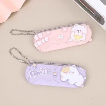 플라스틱 재질의 톱니와 거울이 달린 휴대용 접이식 빗