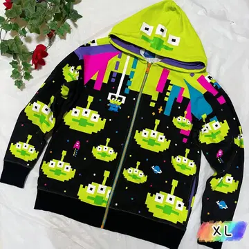 디즈니 리틀 그린멘 후드티 8bit [ LL ]