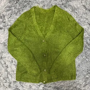 구제 의류 그린 모헤어 가디건 빈티지