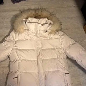 ef-de 후드 부착 화이트 다운 자켓