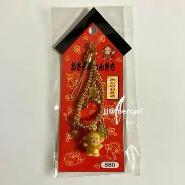 초레어 원숭이 몽키치 스트랩 금 개운 행운의 물건 끈 산리오