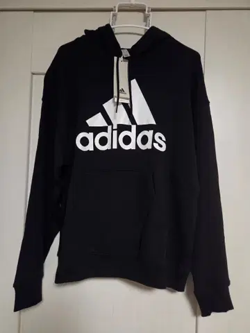 [새상품] 택 포함 아디다스 빅 로고 후드티 블랙 M