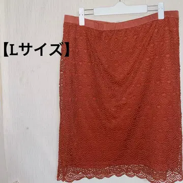 새상품급 오렌지 레이스 타이트 스커트 L 사이즈 레이스 스커트 슈색