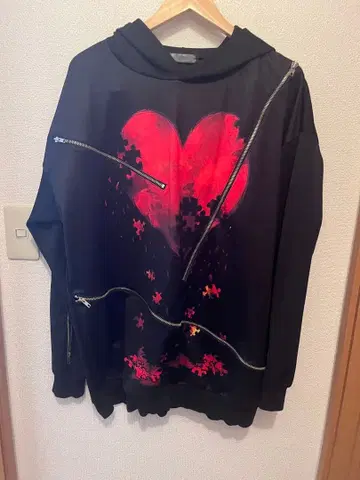 ankoROCK 퇴폐 하트 후드티