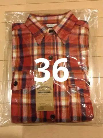 웨어하우스 플란넬 셔츠 36 빨간색 계열 체크