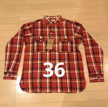 웨어하우스 플란넬 셔츠 36 빨간색 계열 체크