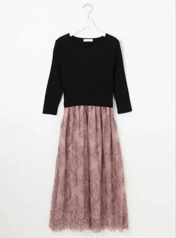 [ 세탁 가능 ] anysis 레이스 스커트 도킹 원피스