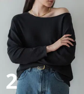 crewre 2way 라프인레 보트넥 롱T