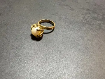 빈티지 펄 반지 골드