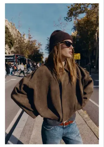 zara 스웨이드 느낌 봄버 자켓 M