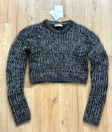 DES PRES 모헤어 혼방 울 크롭 케이블 니트 풀오버 사이즈 1