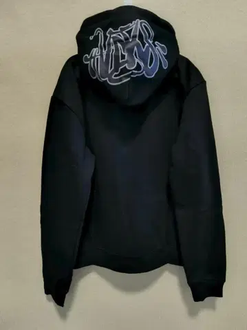 SynaWorld 블랙 그래픽 프린트 후드티