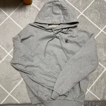 WL 자수 그레이 후드티