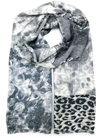 피에르 루이 마시아 실크 대형 스톨 그레이 캐시미어 혼방