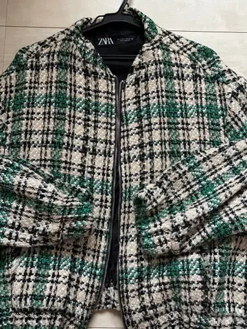 ZARA 봄버 자켓 체크 무늬 새상품급