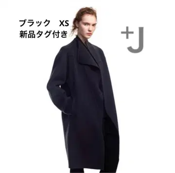 새상품 유니클로+J 캐시미어 블렌드 노카라 코트