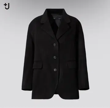 유니클로 +J 캐시미어 블렌드 오버 사이즈 자켓 블랙 블랙 XS