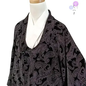 5  기모노 코트 페이즐리 블랙