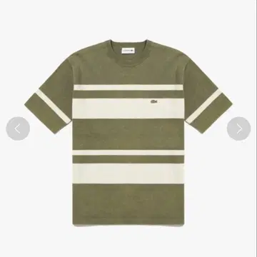 라코스테 LACOSTE 워시드 니트 보더 T셔츠 세이지 그린