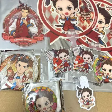 9점 역전재판 오도로키 호스케 중국 카페 캔뱃지 아크릴 특전 세트