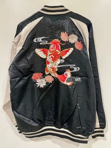 택 포함 새상품! 빅 사이즈 금붕어 자수 스카잔 4L