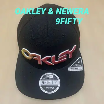 Oakley Newera 9FIFTY 블랙 캡 (nE 빨간색 자수)